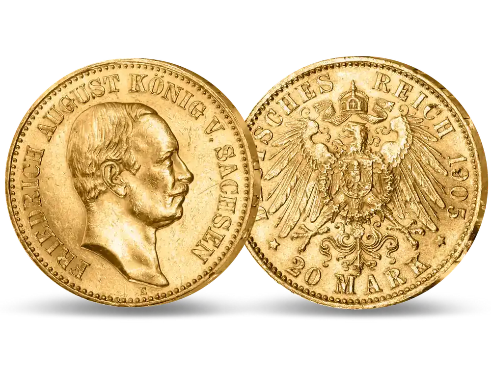 Sparangebot - Die einzige 20-Mark-Goldmünze von Friedrich August III. von Sachsen!