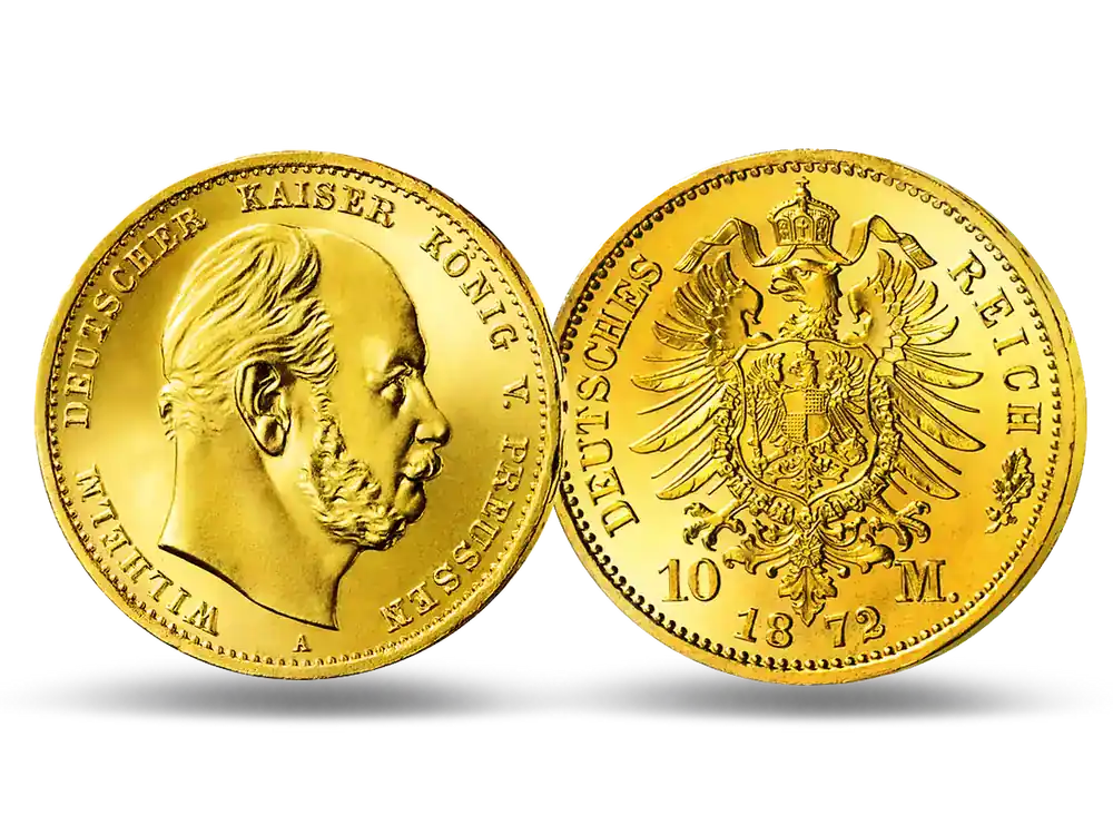 Schneller Versand - Deutsches Reich/ Preußen 10 Mark 1872/73 Wilhelm I.