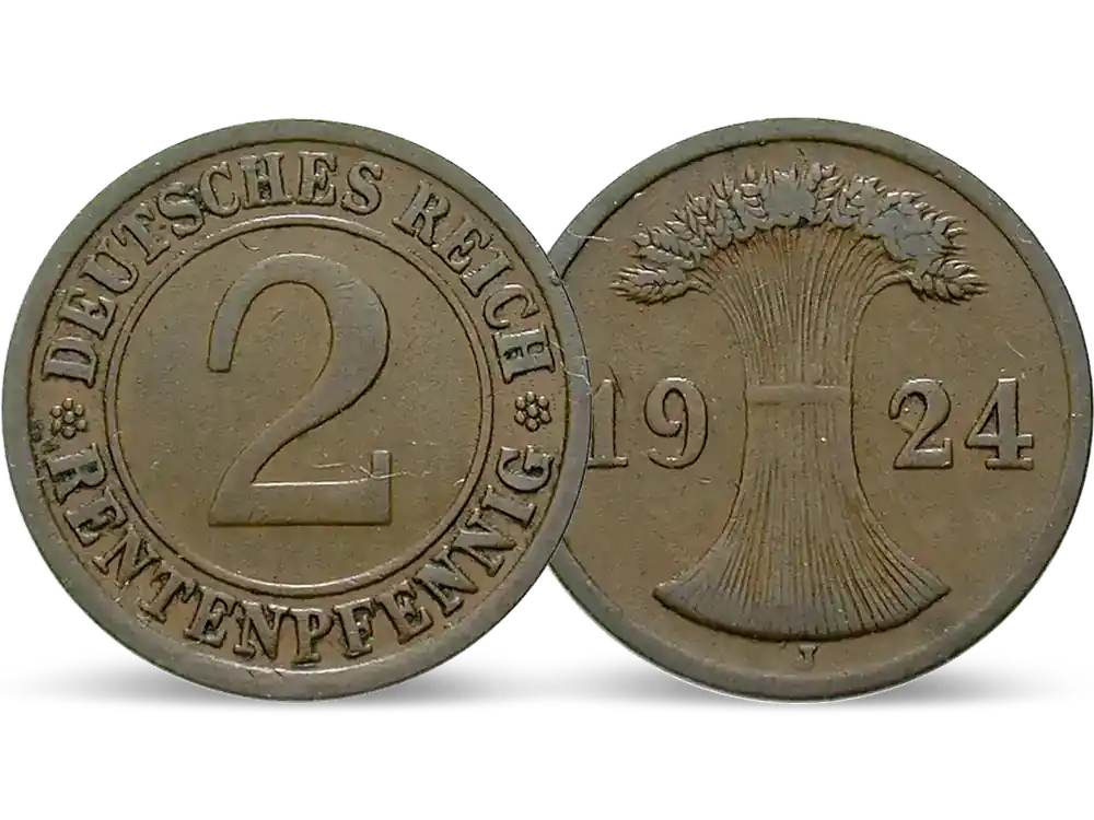 Premium - Weimarer Republik 2 Rentenpfennig 1923-1924