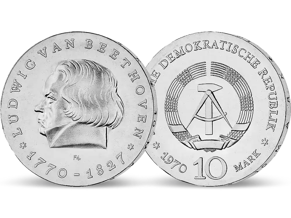 Sonderpreis - 10 Mark DDR Gedenkmünze „200. Geburtstag Ludwig v. Beethoven“!