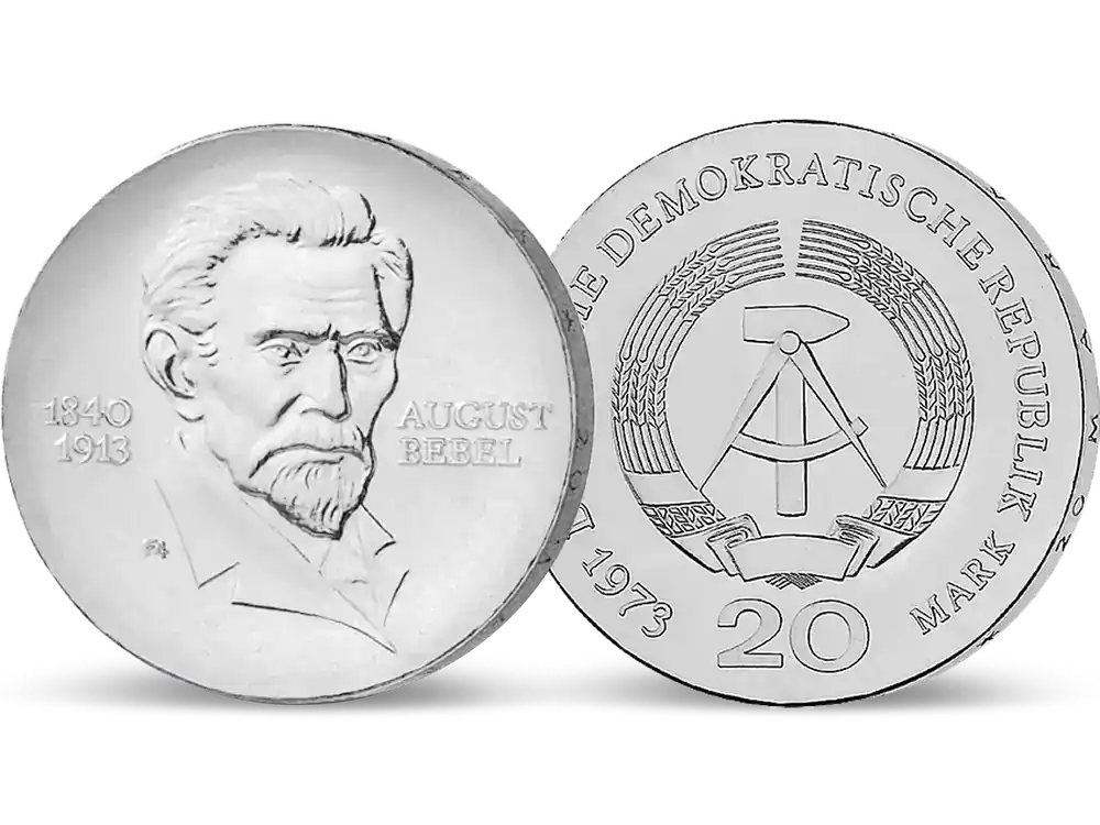 Sonderangebot | 20 Mark DDR Gedenkmünze „August Bebel“!