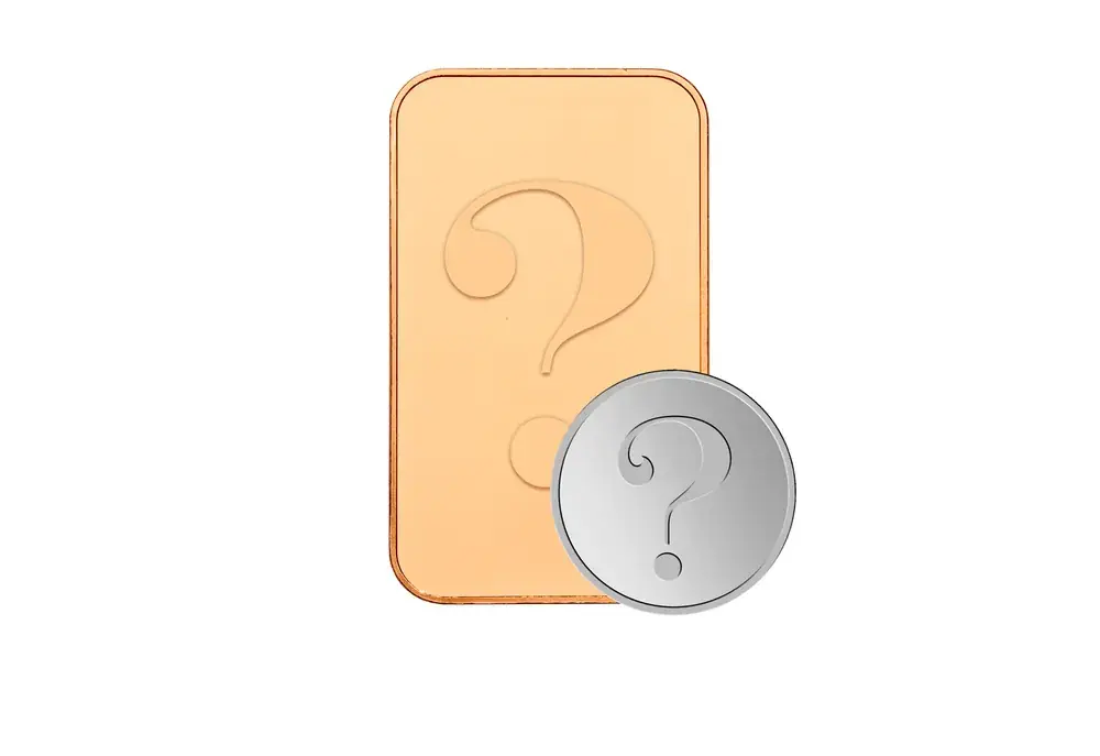 Preis gesenkt - 1 oz Silbermünze eingefasst in einem Kupferbarren unserer Wahl