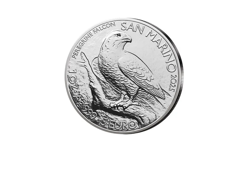 Top-Qualität | 5 Euro 2025 San Marino Wanderfalke 1 oz Silber