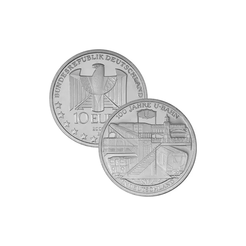 10 Euro Deutschland 2002 Silber PP – 100 Jahre U-Bahn | Werkspreis
