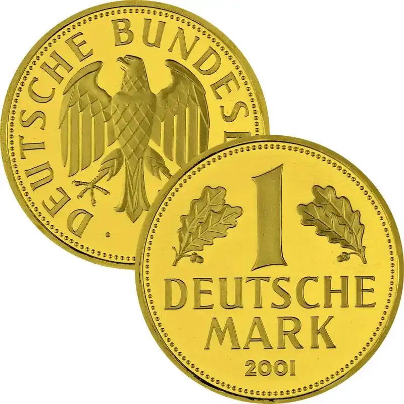 Preiswert - 1 DM Goldmark BRD 2001 st – 12 g Feingold – F Stuttgart