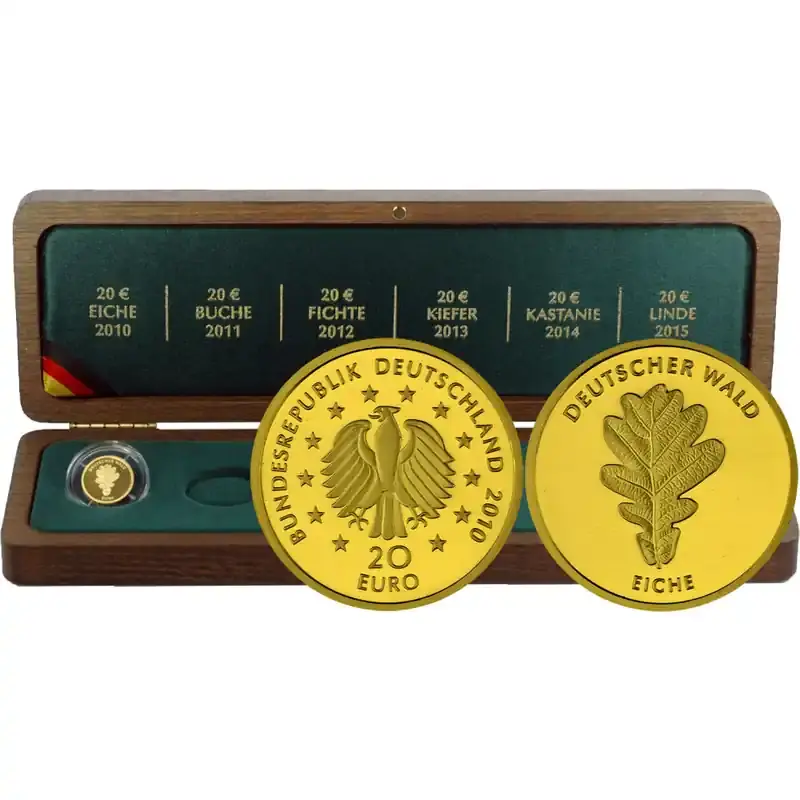 Top-Qualität | 20 Euro Goldmünze „Eiche“ – Deutschland 2010 – Serie „Deutscher Wald“