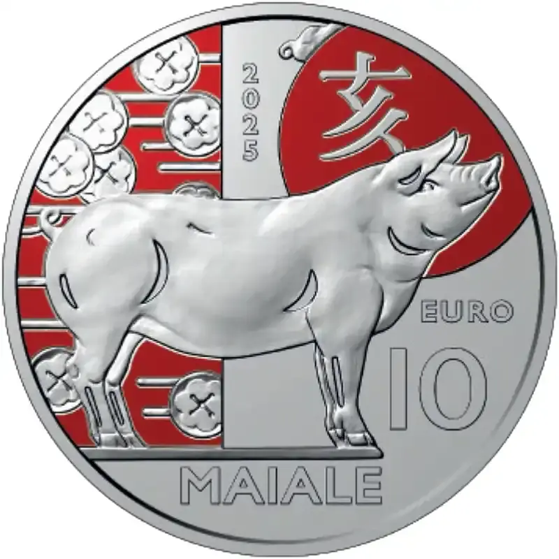 10 Euro Gedenkmünze San Marino 2025 CuNi – Schwein | Preisnachlass