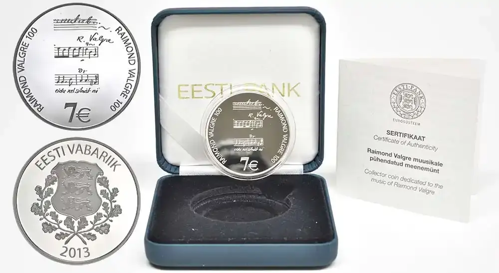 Estland 7 Euro Raimond Valgre 2013 PP | Gleich bestellen
