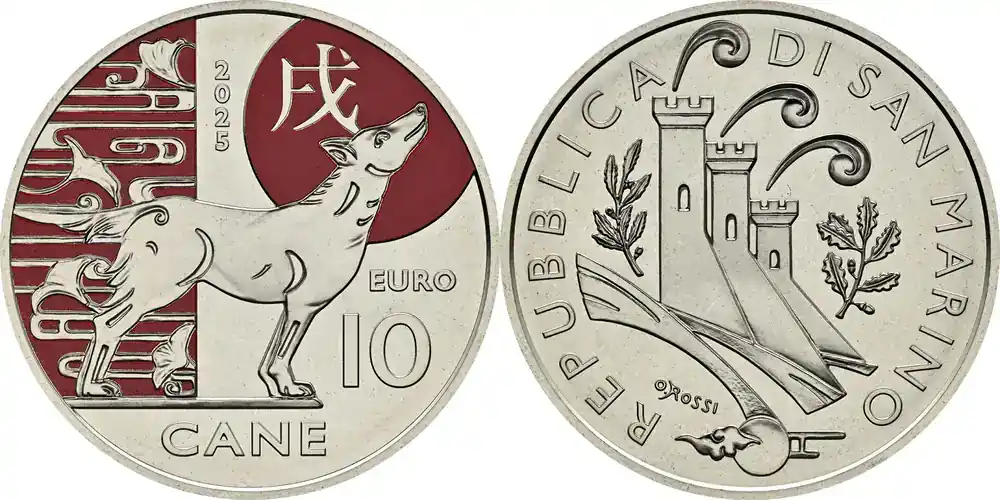Letzte Stücke - 10 Euro Hund 2025 Stgl. San Marino