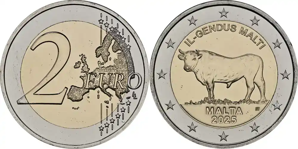 Neu eingetroffen | 2 Euro Ochse 2025 bfr Malta