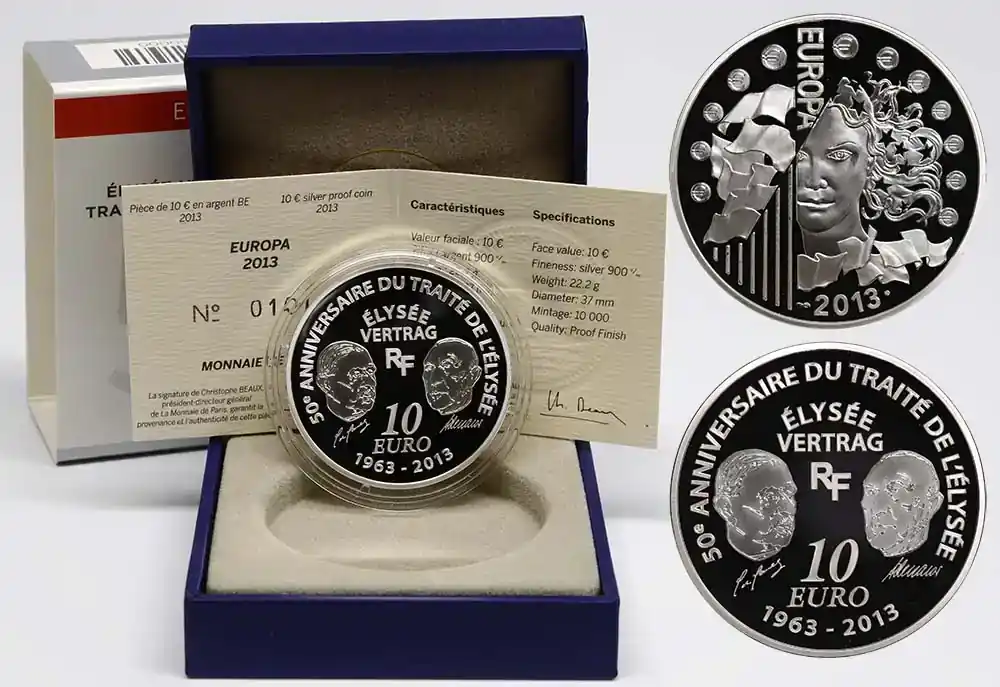 Frankreich 10 Euro 50 Jahre Elysée-Vertrag 2013 PP | Sparangebot
