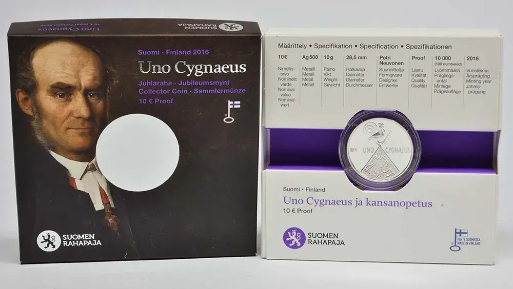 Premium-Qualität - Finnland 10 Euro Uno Cygnaeus 2016 PP