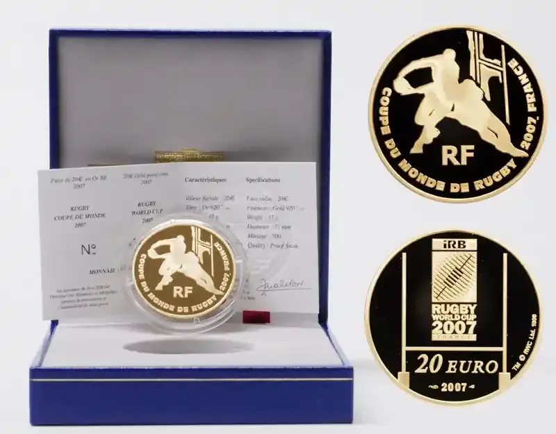 Werkspreis | Frankreich 20 Euro Rugby WM 2007 PP GOLD