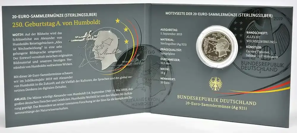 Premium-Qualität | 20 Euro Humboldt 2019 PP Deutschland