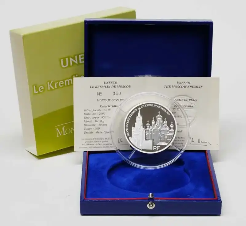 Jetzt sparen - Frankreich 50 Euro Moskauer Kreml 2009 PP SILBER