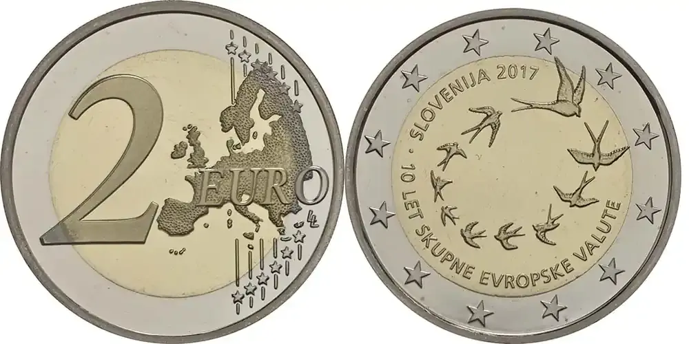 Slowenien 2 Euro Euroeinführung 2017 PP - Sofort lieferbar