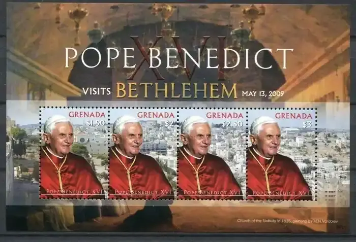 Briefmarken 2009 Grenada Papst Benedikt Pope Benedict Bethlehem Israel 6172-6175 MNH - Knallerpreis