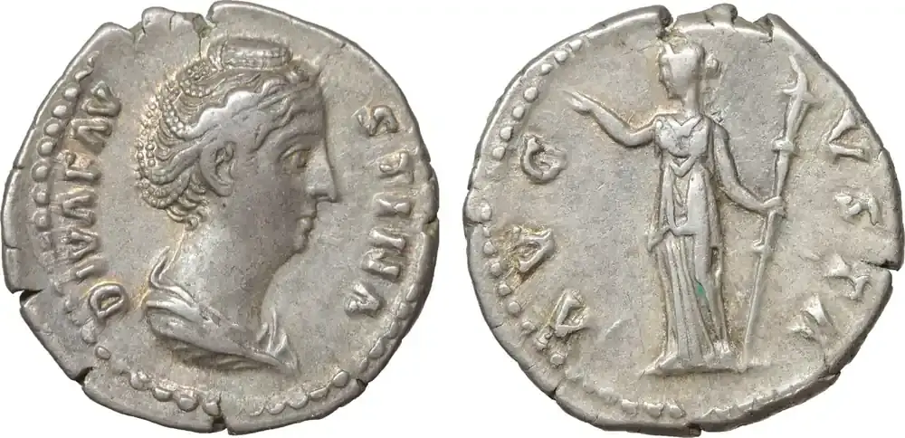 Heute bestellen - Roman Empire Denarius 141 AD Diva Faustina I XF/UNC