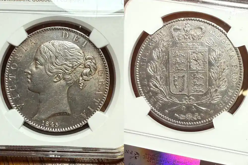 United Kingdom 1845 Crown Queen NGC MS61 Victoria | Knallerpreis