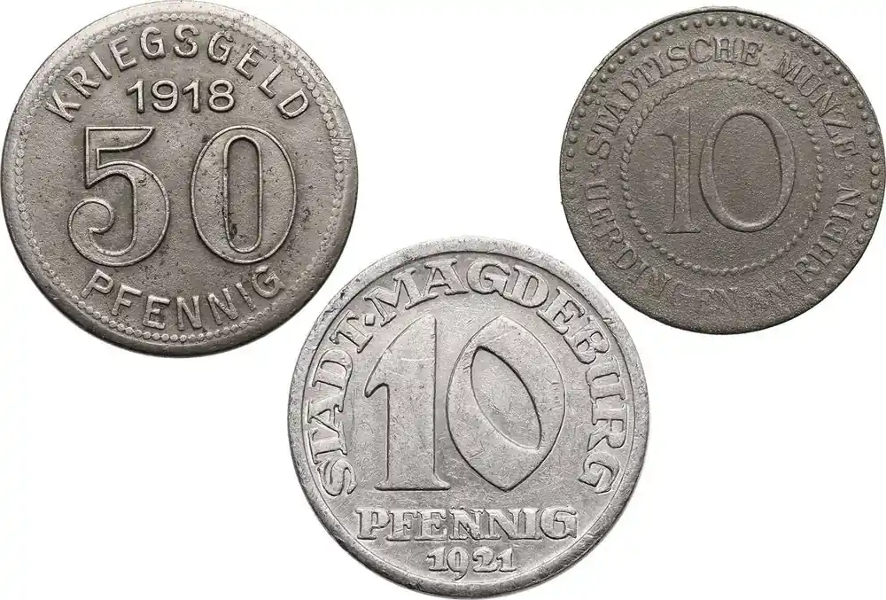 Uerdingen / Magdeburg / Elberfeld Set 3 Notgeld 1917 / 1921 / 1918 vz - Verfügbar