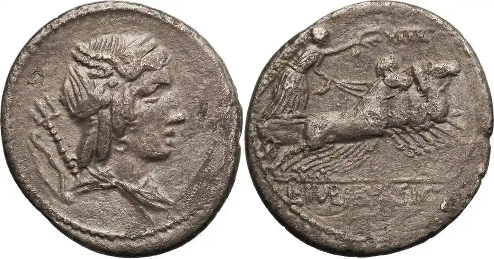 Meistverkauft | The Roman Republic AR Denarius 85 BC L. Iulius Bursio fast Sehr Schön