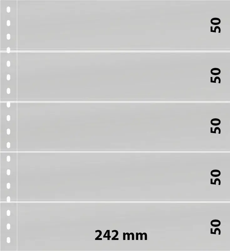 Lindner Klarsichthüllen mit 5 Streifen 825P (10er Pack) Neuware | Auf Lager